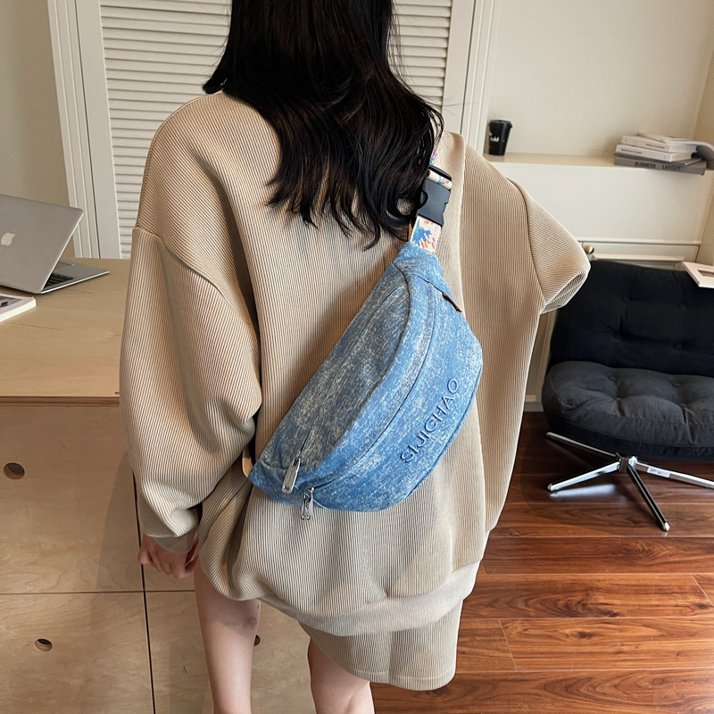 Denim Blue Chest Bags For Wome - Street Fashion Trends 2025 avaliação e preço